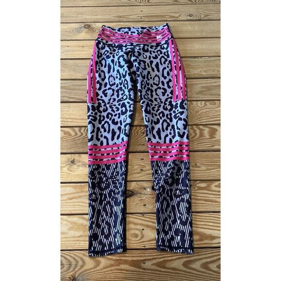 Kirios Cheetah Print Leggings Size Small Women’s Black Pink - Picture 1 of 9